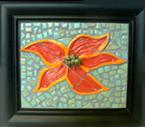 Ceramic Design - Mosaic Flower in Frame